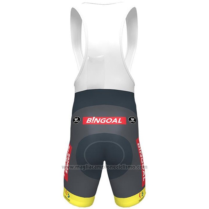 2021 Abbigliamento Ciclismo Wallonie Bruxelles Giallo Manica Corta e Salopette